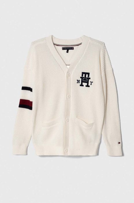 Дитячий бавовняний кардиган Tommy Hilfiger колір білий (3379804)