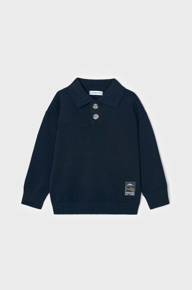 Дитячий светр з домішкою вовни Mayoral колір синій легкий (3443550)