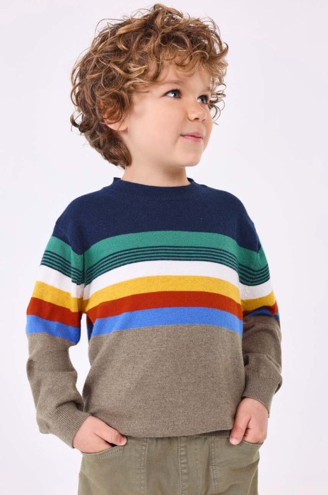 Дитячий светр з домішкою вовни Mayoral колір бежевий (3410667)