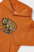 Дитяча кофта Mayoral колір помаранчевий з капюшоном з принтом (3410724)
