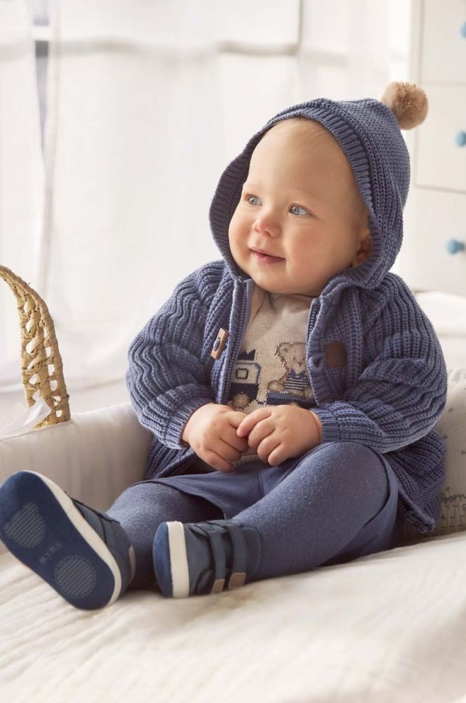 Кардиган для немовлят Mayoral Newborn колір синій теплий