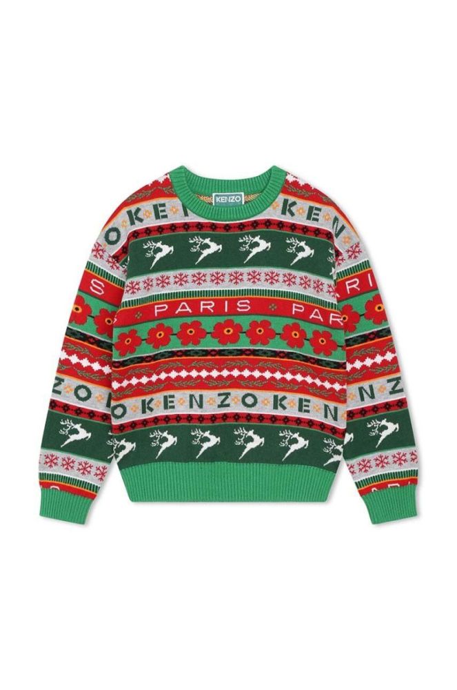 Дитячий светр Kenzo Kids колір зелений (3639306) фото 2