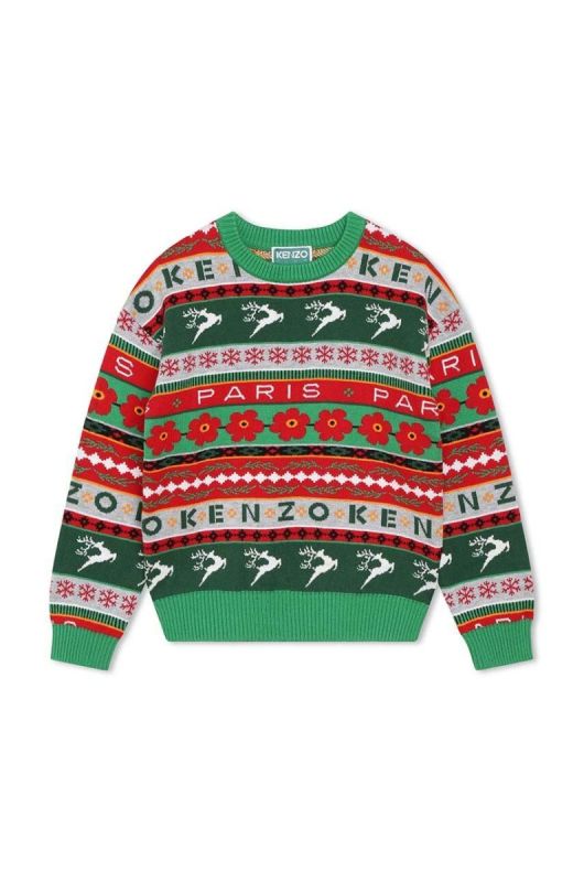 Дитячий светр Kenzo Kids колір зелений (3639306) фото 2