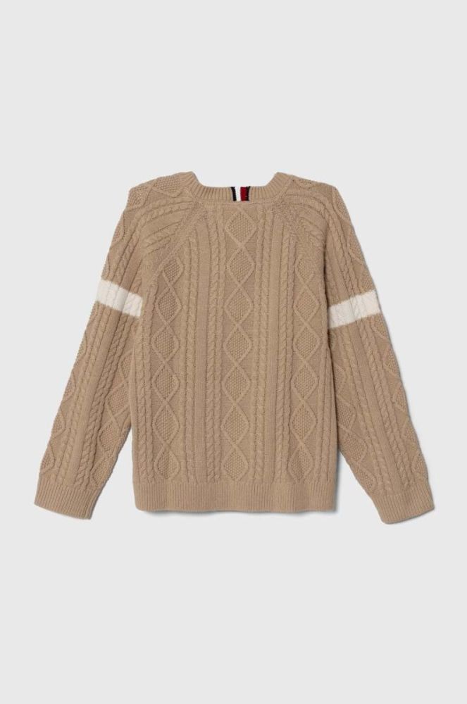 Дитячий светр Tommy Hilfiger колір бежевий легкий (3508268) фото 2