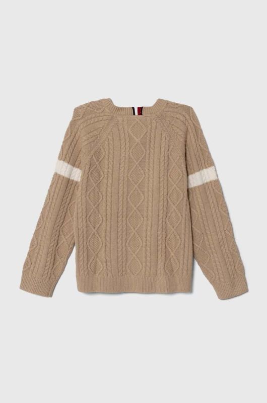 Дитячий светр Tommy Hilfiger колір бежевий легкий (3508268) фото 2