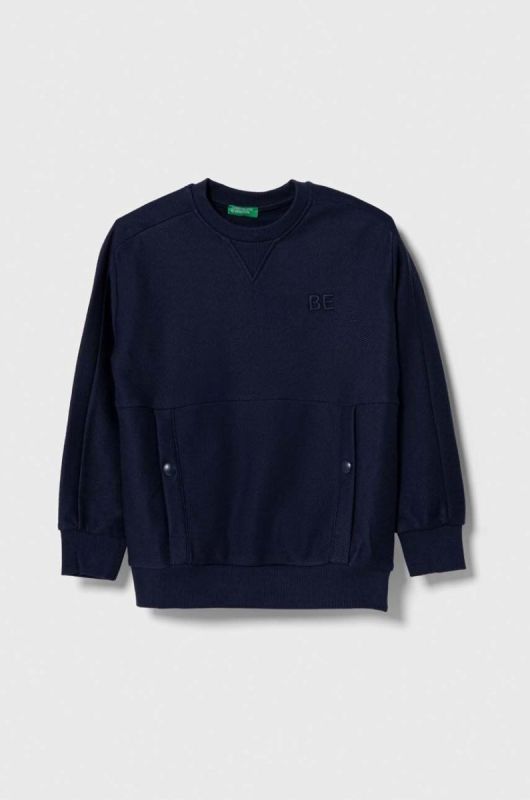 Дитяча бавовняна кофта United Colors of Benetton колір синій однотонна (3516133)