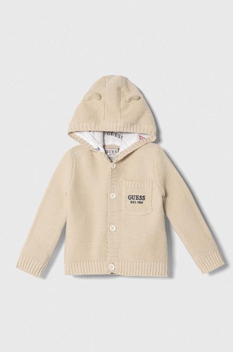 Дитячий бавовняний кардиган Guess колір бежевий (3497738)