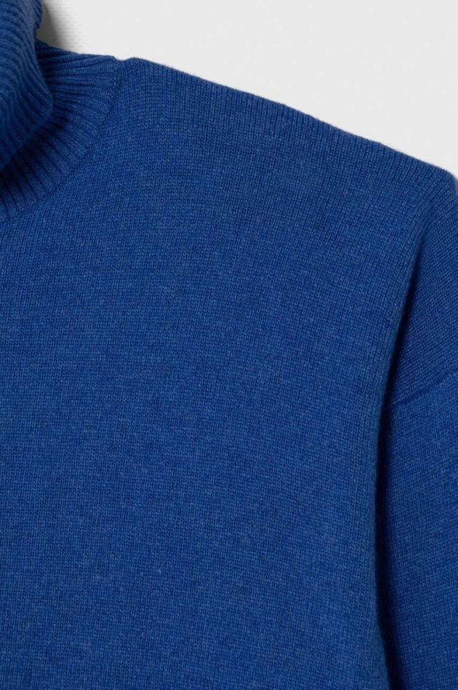 Дитячий светр з домішкою вовни United Colors of Benetton легкий колір блакитний (3630361) фото 3