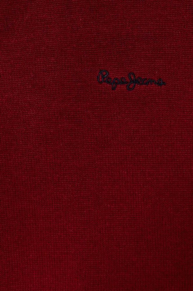 Дитячий бавовняний светр Pepe Jeans колір бордовий легкий фото 3