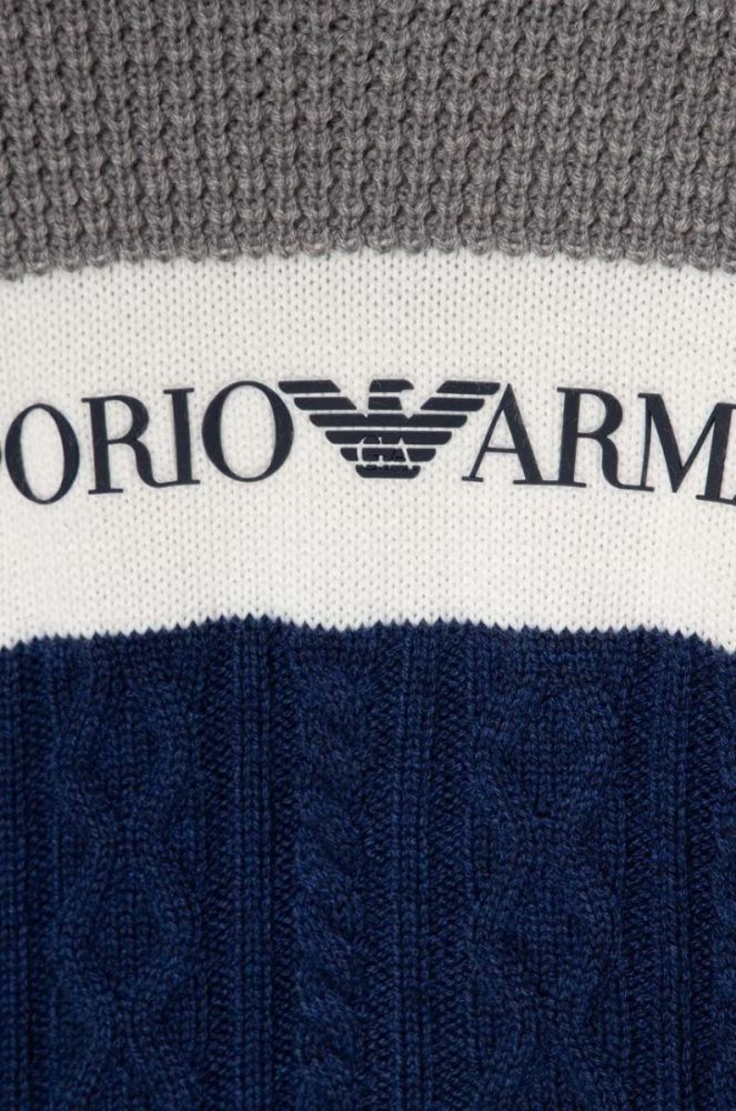 Вовняний дитячий светр Emporio Armani колір сірий фото 3