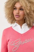 Вовняний светр Guess жіночий колір рожевий