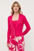 Кардиган з домішкою шовку Guess колір рожевий