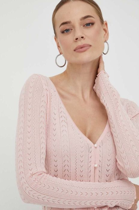 Джемпер Guess жіночий колір рожевий легкий (3410757)