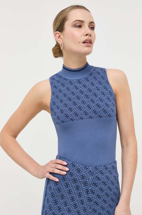 Топ Guess жіночий півгольф колір блакитний (3333135)