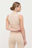 Топ Guess жіночий колір бежевий півгольф (3333119)