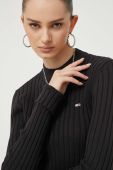 Бавовняний светр Tommy Jeans колір чорний легкий (3363346)