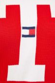 Бавовняний светр Tommy Jeans колір червоний півгольф