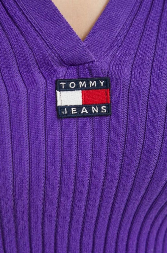 Светр Tommy Jeans жіночий колір фіолетовий легкий фото 5