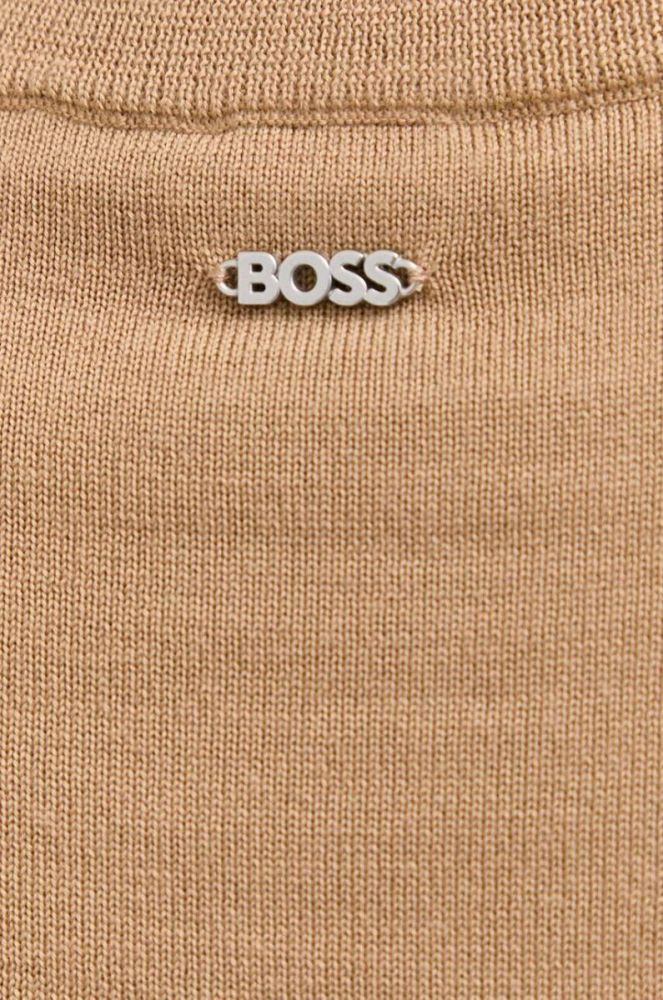 Вовняний светр BOSS жіночий колір бежевий легкий фото 5
