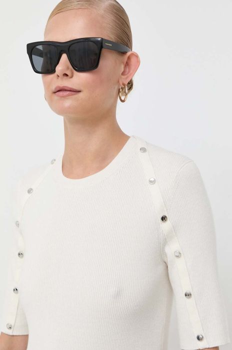 Светр з домішкою вовни BOSS жіночий колір бежевий легкий (3421973)