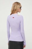 Светр HUGO жіночий колір фіолетовий легкий півгольф