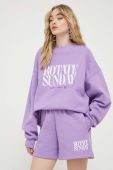 Бавовняна кофта Rotate жіноча колір фіолетовий з аплікацією