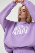 Бавовняна кофта Rotate жіноча колір фіолетовий з аплікацією