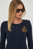 Бавовняний светр Lauren Ralph Lauren колір синій легкий