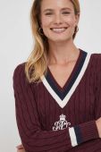 Бавовняний светр Lauren Ralph Lauren колір бордовий