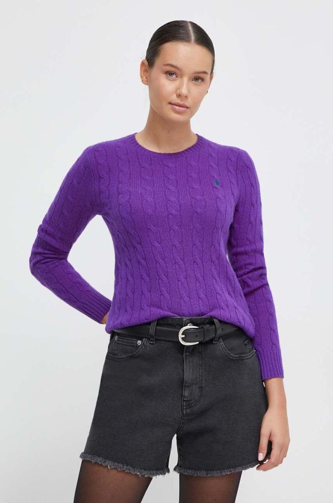 Вовняний светр Polo Ralph Lauren жіночий колір фіолетовий легкий