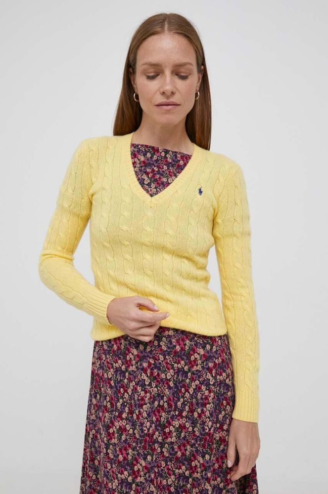 Вовняний светр Polo Ralph Lauren жіночий колір жовтий легкий