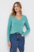 Вовняний светр Polo Ralph Lauren жіночий колір зелений легкий (3388679)