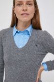 Вовняний светр Polo Ralph Lauren жіночий колір сірий легкий