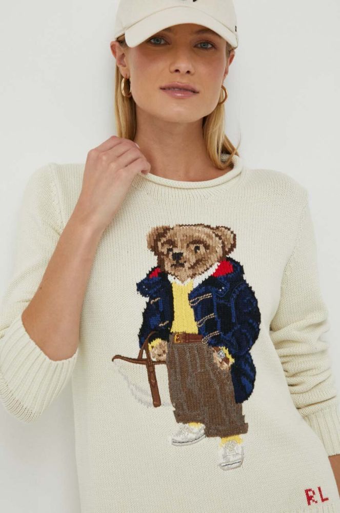 Бавовняний светр Polo Ralph Lauren колір бежевий (3382017)