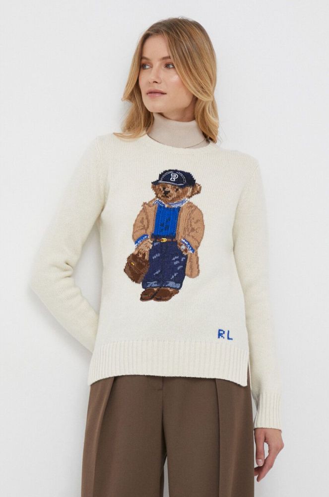 Вовняний светр Polo Ralph Lauren жіночий колір бежевий (3504701)