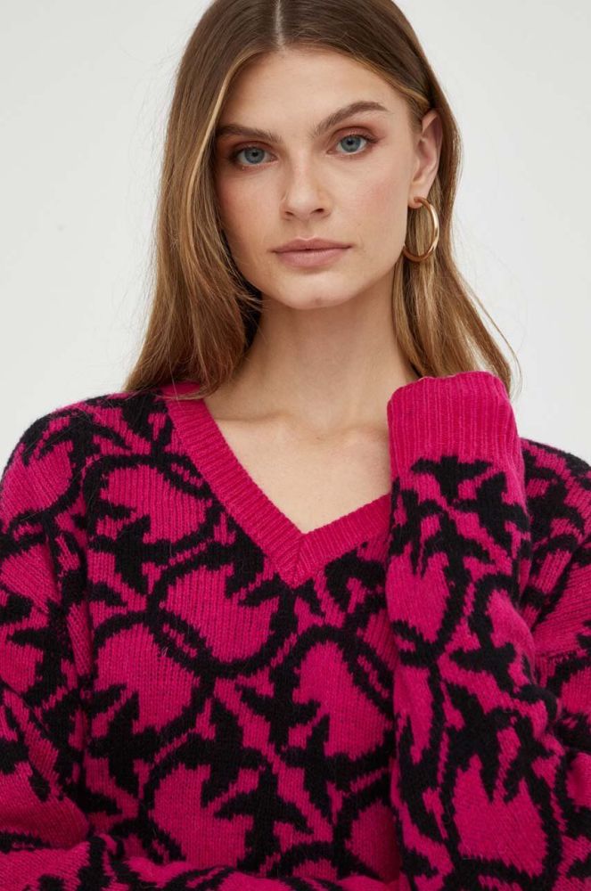 Вовняний светр Pinko жіночий колір рожевий (3439197)