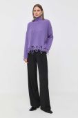Вовняний светр Pinko жіночий колір фіолетовий гольф