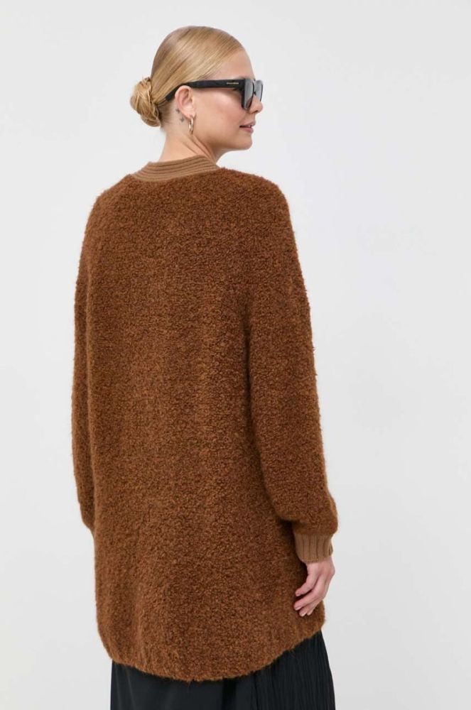 Вовняний кардиган Weekend Max Mara колір коричневий легкий фото 3