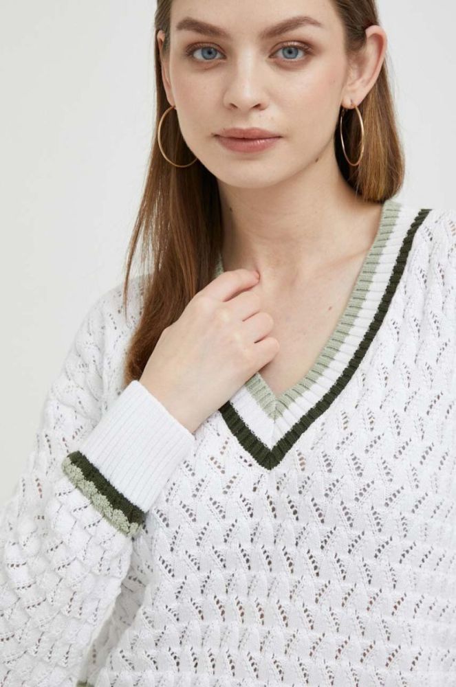Бавовняний светр Pepe Jeans колір білий легкий (3299555) фото 4