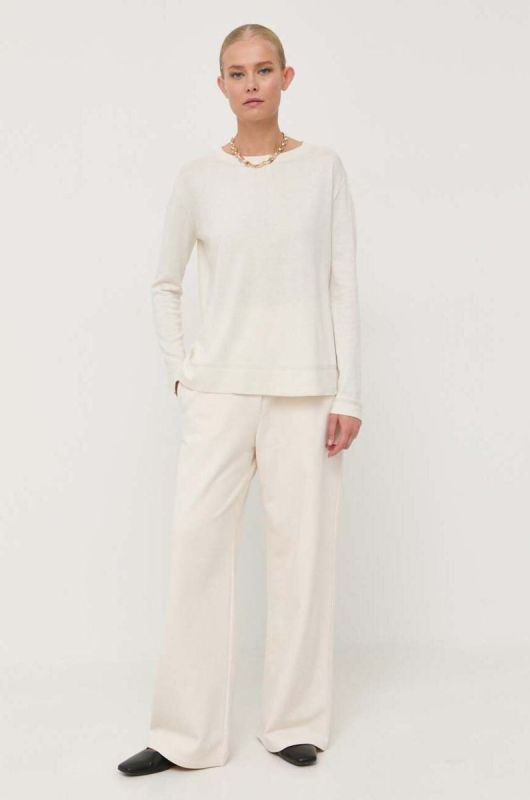Шовковий светр Max Mara Leisure колір бежевий легкий (3416531) фото 2