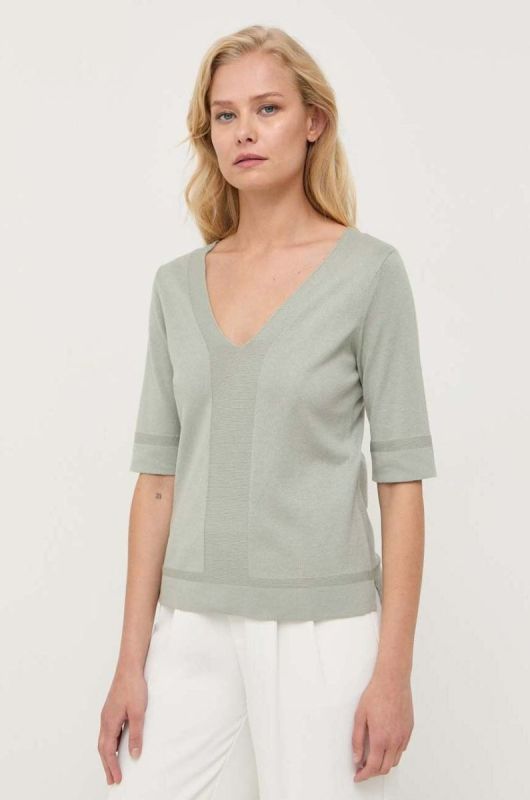 Шовковий светр Max Mara Leisure колір зелений легкий