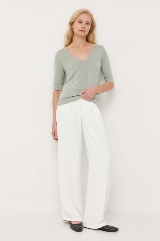 Шовковий светр Max Mara Leisure колір зелений легкий фото 2
