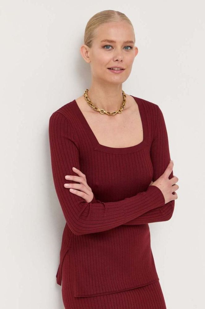 Светр Max Mara Leisure жіночий колір бордовий легкий фото 4