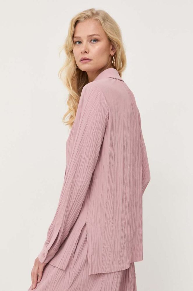 Сорочка Max Mara Leisure жіноча колір рожевий regular класичний комір фото 3