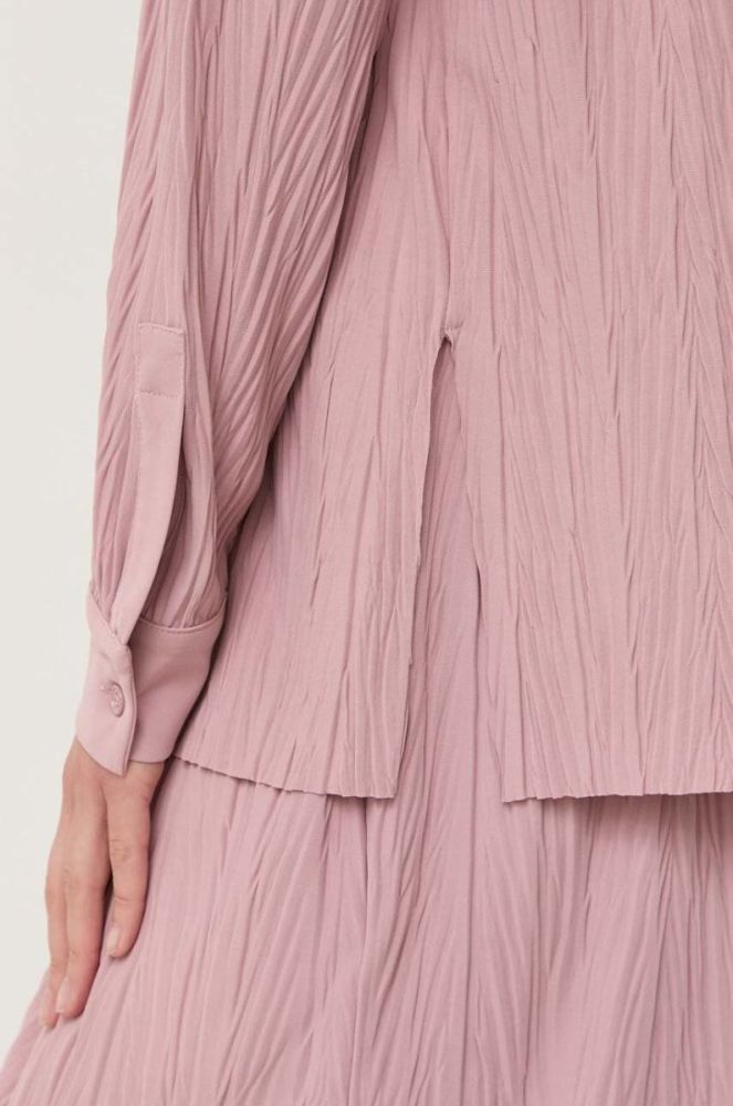 Сорочка Max Mara Leisure жіноча колір рожевий regular класичний комір фото 6
