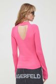 Светр Karl Lagerfeld Jeans жіночий колір рожевий півгольф