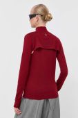 Вовняний светр Patrizia Pepe жіночий колір червоний легкий півгольф