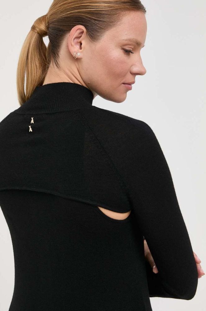Вовняний светр Patrizia Pepe жіночий колір чорний легкий півгольф (3395222)