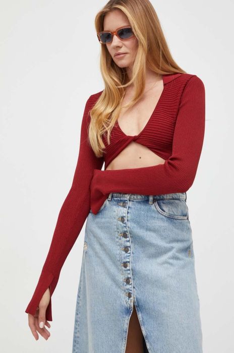 Светр Patrizia Pepe жіночий колір червоний легкий (3467841)