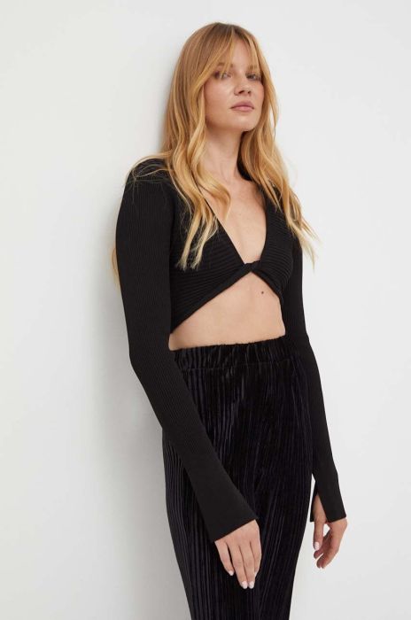 Светр Patrizia Pepe жіночий колір чорний легкий (3467792)